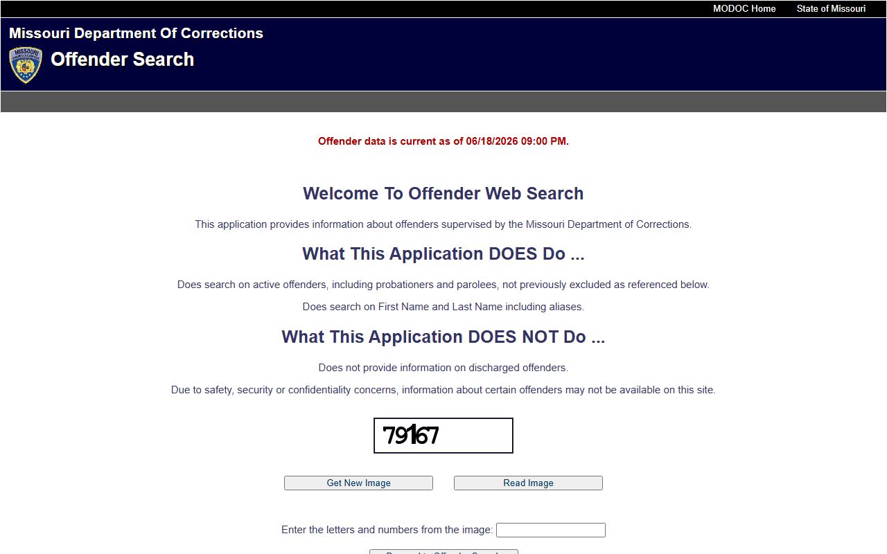 Scott County inmate population state prison search through Missouri DOC offender search
